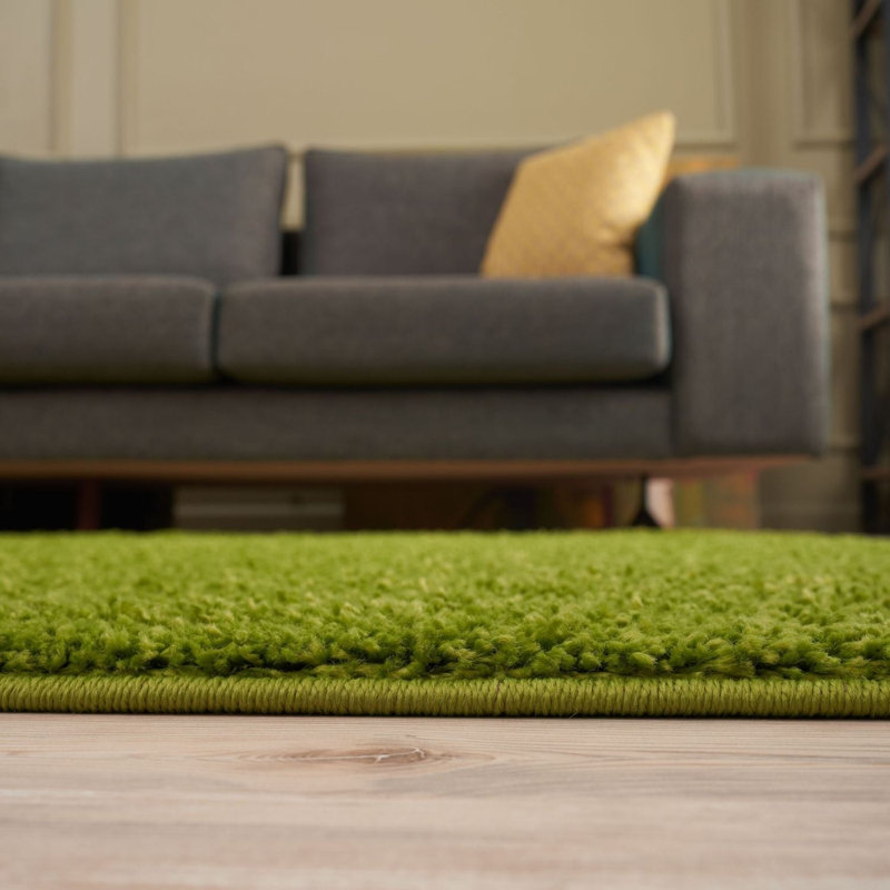 Myshaggy Collection Rugs Solid Design in Green, Rectangle 80 x 150cm