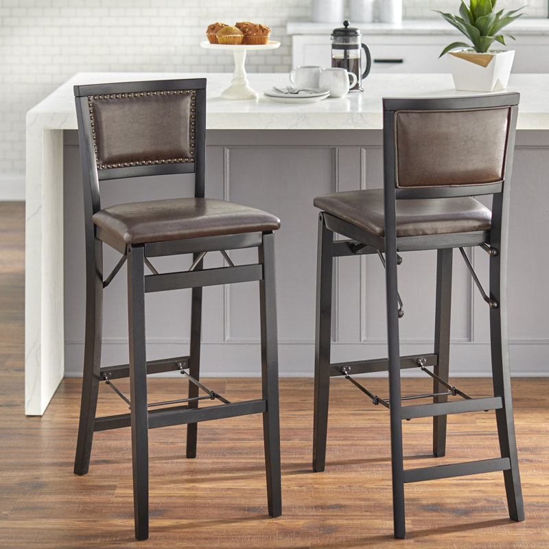 Tabouret de bar pliant 30 po Pascale, Brun