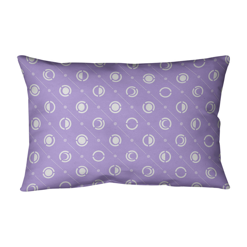 Coussin lombaire Moon phases, H 14 po x l 20 po, Mauve/blanc, Duvet/plume