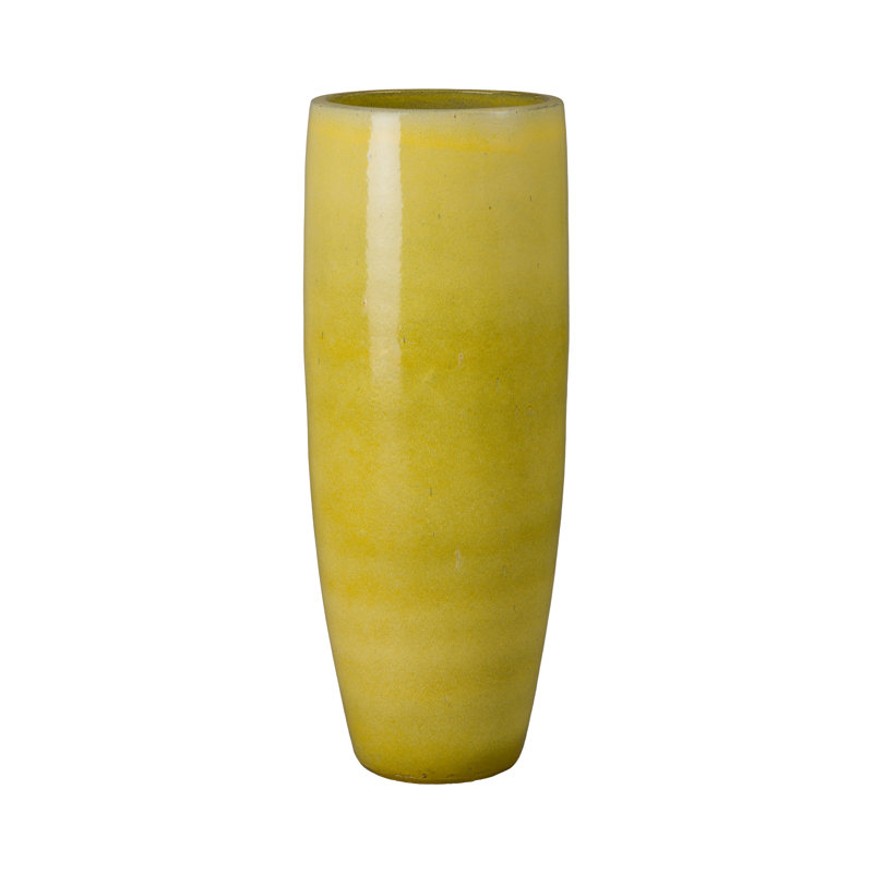 Jar Handmade Ceramic Planter, Yellow, 38" H x 15" W x 15" D