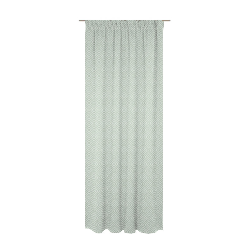 Abha Room Darkening Curtains Single Panel, Green, 225cm H x 132cm W