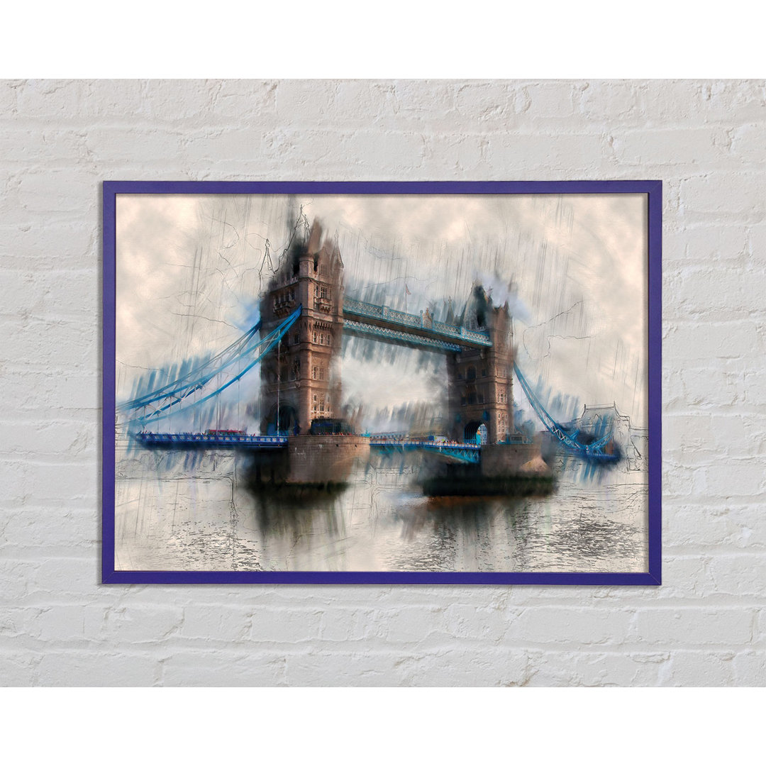 Tower Bridge Aquarell - Einzelner Bilderrahmen Druck