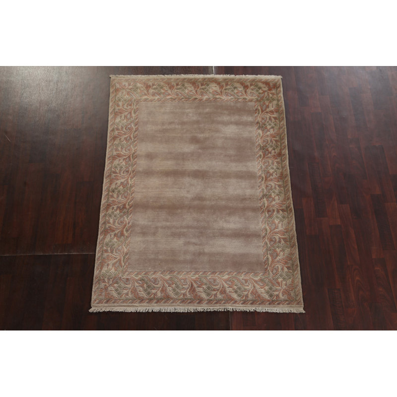 One-of-a-Kind 4'8" x 6'6" New Age Rectangle Wool Area Rug in Beige and Brown