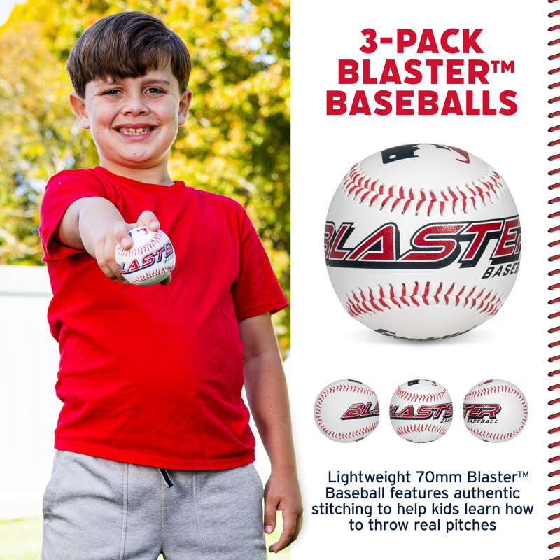 Ballon de baseball léger Franklin Sports Blaster MLB pour enfants - taille officielle 70 mm - paquet de 3
