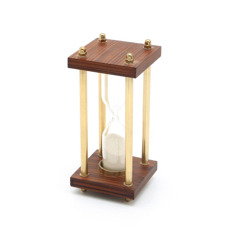 Sand Timer | Decorative Aluminum Frame Hourglass | 4x4x8"