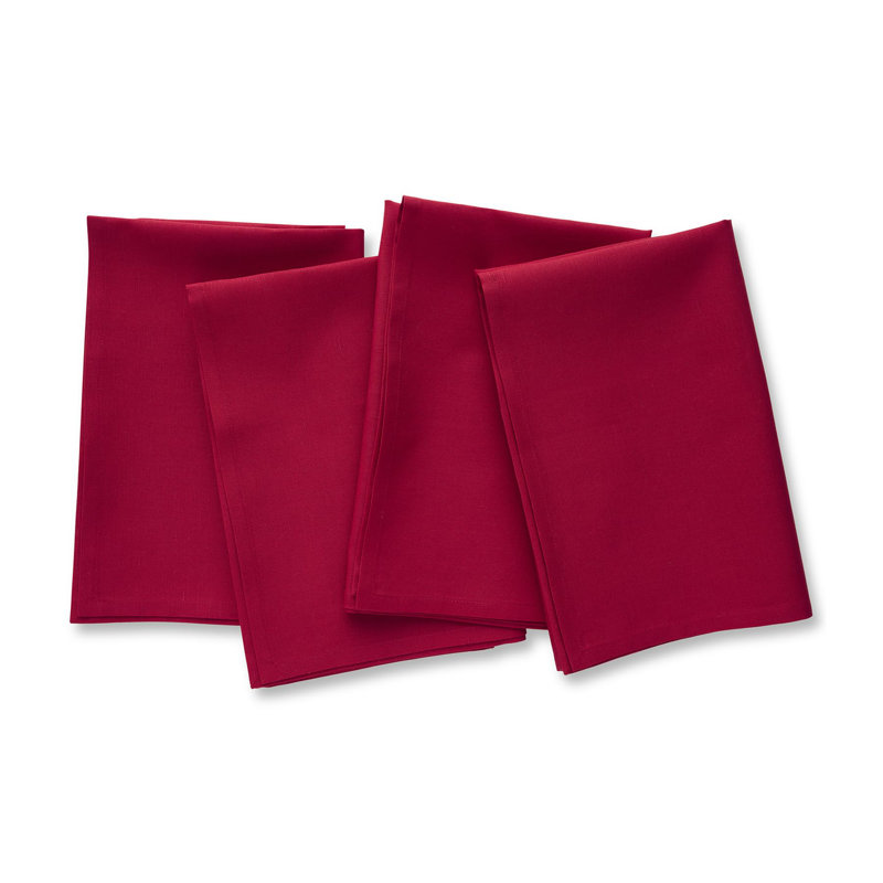 Dru Cotton Linen Dinner Napkins, Scarlet Red