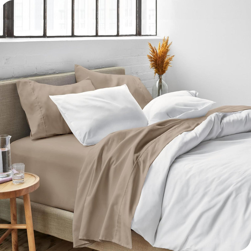 Ensemble de draps pour grand lit - Draps de luxe en microfibre 1800 - Doux brossé - Poches profondes - Facile à installer - Ensemble de 4 pièces - Draps et taies d'oreiller