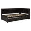 Lit simple avec bibliothèques en L et tiroirs de rangement, lit électrique de taille pin, 2 prises de courant, bois durable-388812983