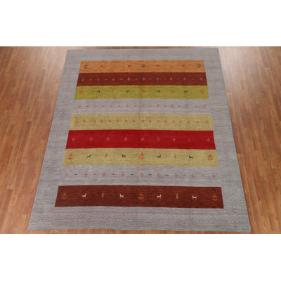 Striped Gabbeh Oriental Area Rug 8x10
