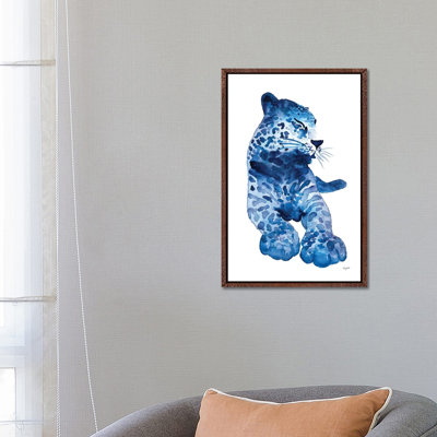 Lovely Leopard 1 Piece Floater Frame Wall Art on Canvas