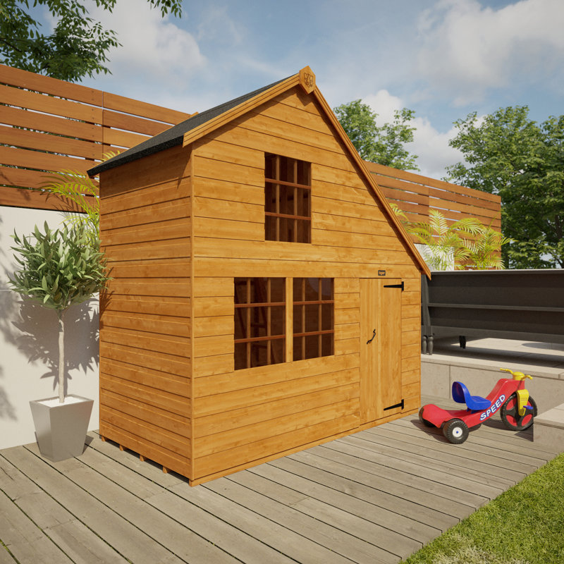 Tigercub Tiger Sheds 253.4cm W x 127.4cm D Outdoor Solid Wood Playhouse