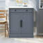 Armoire de cuisine moderne autoportante avec tiroir, 2 tablettes réglables et 2 tablettes de porte-1749618283-1749618280