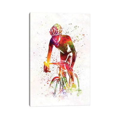 Woman Triathlon Cycling 1 Piece Wrapped Canvas Painting