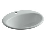 Farmington Metal Oval Drop-In Bathroom Sink with Overflow