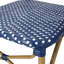 Ensemble d'extérieur en rotin PE et aluminium 3 pièces, bleu sarcelle foncé et blanc, finition bambou