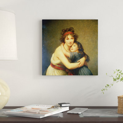 «In Zoom Détail, Madame Vigee-Lebrun and Her Daughter, Jeanne-Lucie-Louise, 1789», reproduction d'impression sur toile tendue