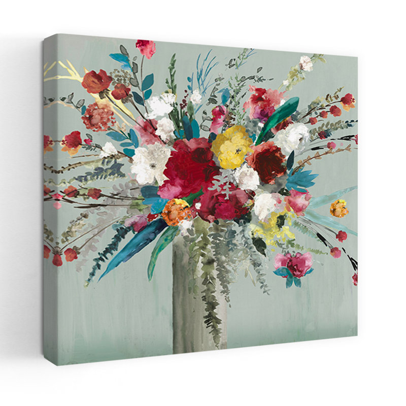 Fleurs sauvages et art de la nature impressionnante et vibrante, H 48 po x l 48 po