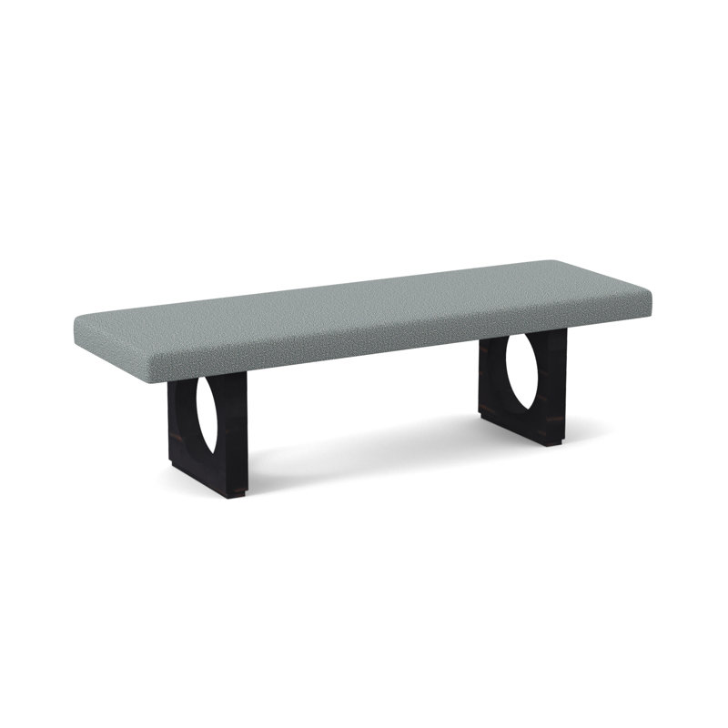 Void Upholstered Bench, Vintage Ebony, Maya Cyan