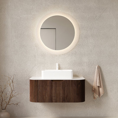 Meuble-lavabo mural avec lavabo, conception flottante, rangement de tiroir, pré-assemblé pour une installation facile et beaucoup de rangement