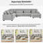 Canapé modulaire surdimensionné de 129 po en forme de U de 129 po Canapé moderne recouvert de velours côtelé doux avec une chaise longue pour le salon, gris