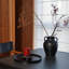 Vase en céramique noir fait à la main avec glacis craquelé - décor rustique antique pour le salon, l'entrée et le style Wabi-Sabi