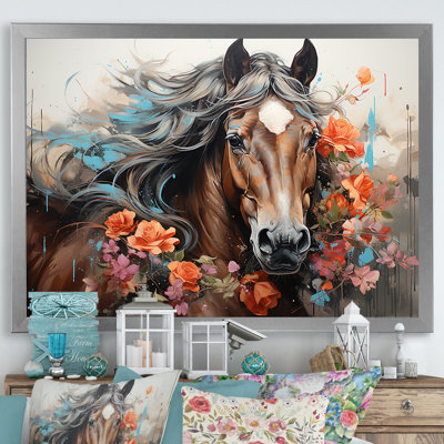 «Horse Portrait Street Art I», reproduction sur toile