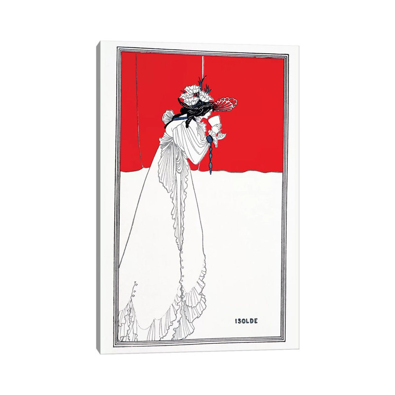 Beardsley: Isolde, 1899 by Aubrey Vincent Beardsley - Wrapped Canvas Print, 20.32 cm H x 30.48 cm W