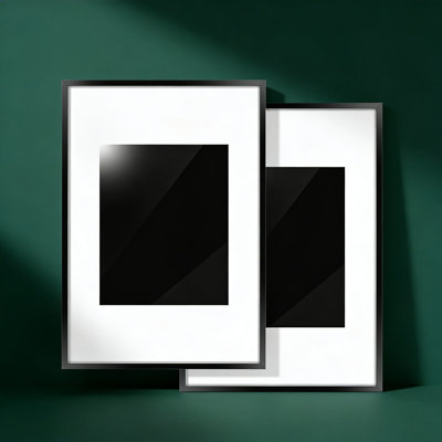 Set Of 2 Black Metal Picture Frames With Tempered Glass And Mat, 12X18 Inch Frames Matted To 8.5X11, Includes Wall Hanging Kit, Modern Thin Profile For Posters, Prints, And Photos