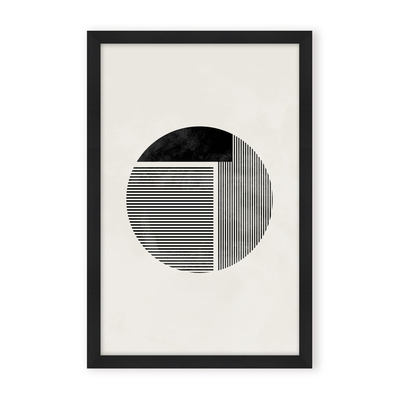 Abstract Minimalist Round by  - Picture Frame Painting on Paper, Framed Canvas, 24" H x 16" W x 2.375" D, White
