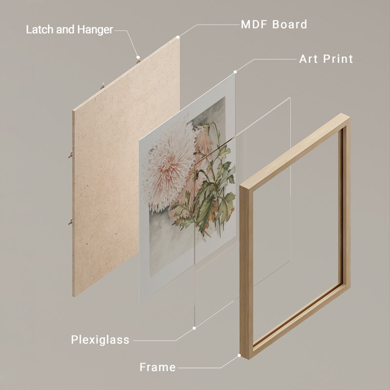 "Fleurs de chrysanthème, œuvre d'art rustique, affiches encadrées, petit art mural de salle de bain", H 14 po x l 11 po