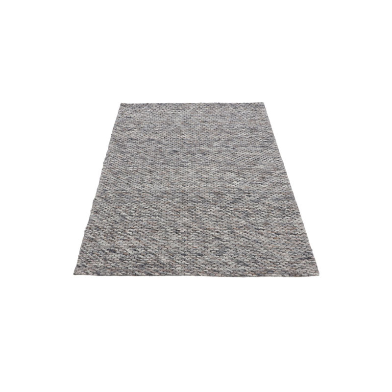 Handcrafted Wool Rug in Grey Melange, Rectangle 240 x 340cm