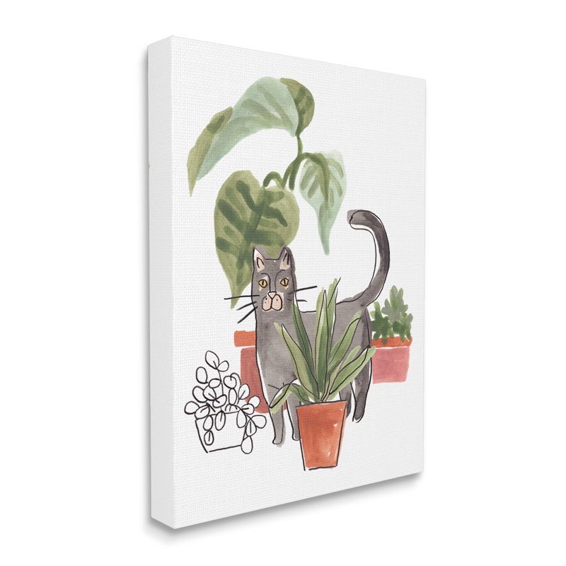 Monstera tropical par Grey, H 40 po x l 30 po x P 1,5 po, Toile tendue