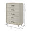Commode en bois de style contemporain avec cinq tiroirs spacieux pour un rangement spacieux et un design élégant
