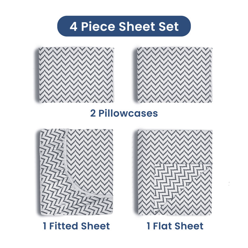 Cotton Chevron Sheet Set, Full