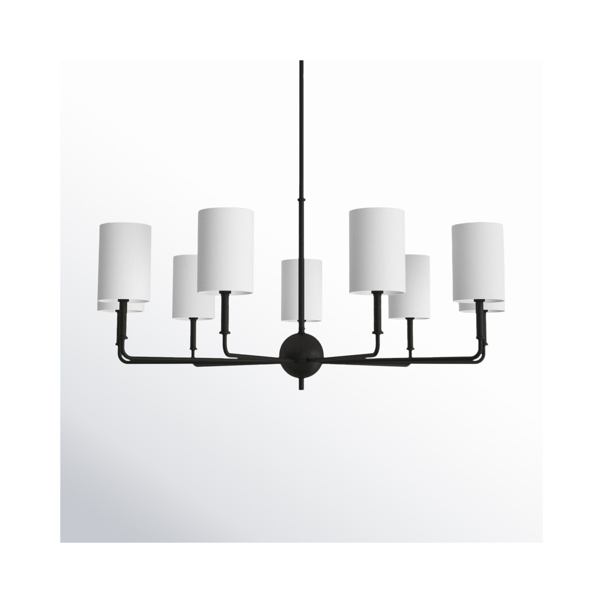 Rowley 9 - Light Metal Dimmable Chandelier, Midnight Black