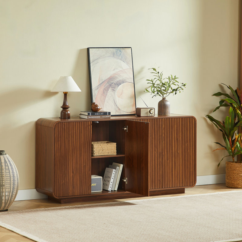 Buffet 4 portes 64 po Modern, Noyer