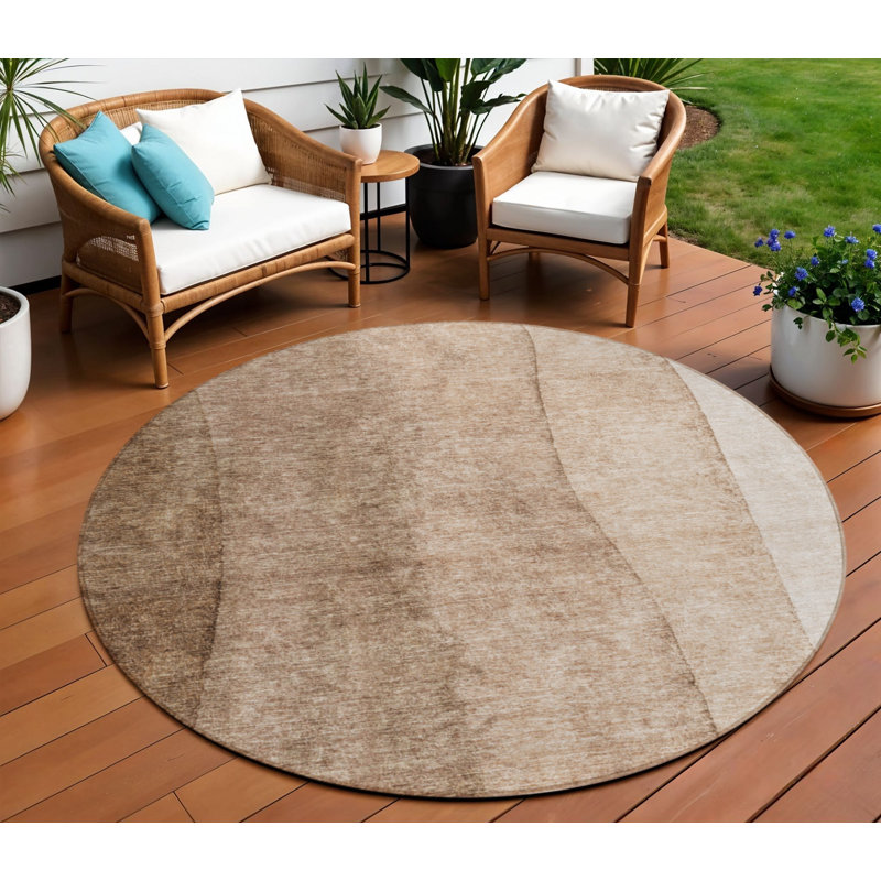 Tapis rond 8 po beige