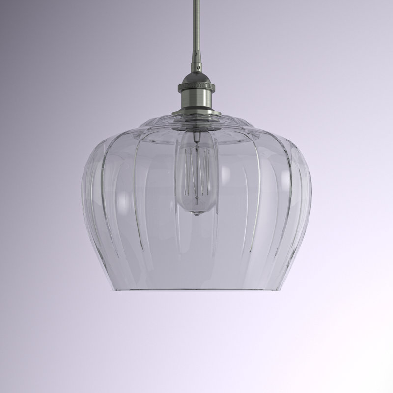 Ballston Fenton 11" - 1 Light 11" Mini Pendant, Clear, No Bulb Included, Brushed Satin Nickel