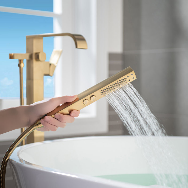 Velvet 1 Handle Waterfall Faucet with Diverter, Brushed Gold