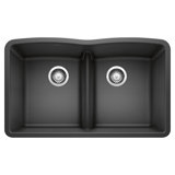 Diamond SILGRANIT 32" L X 19.25'' W Double Bowl Undermount Kitchen Sink with Low Divide
