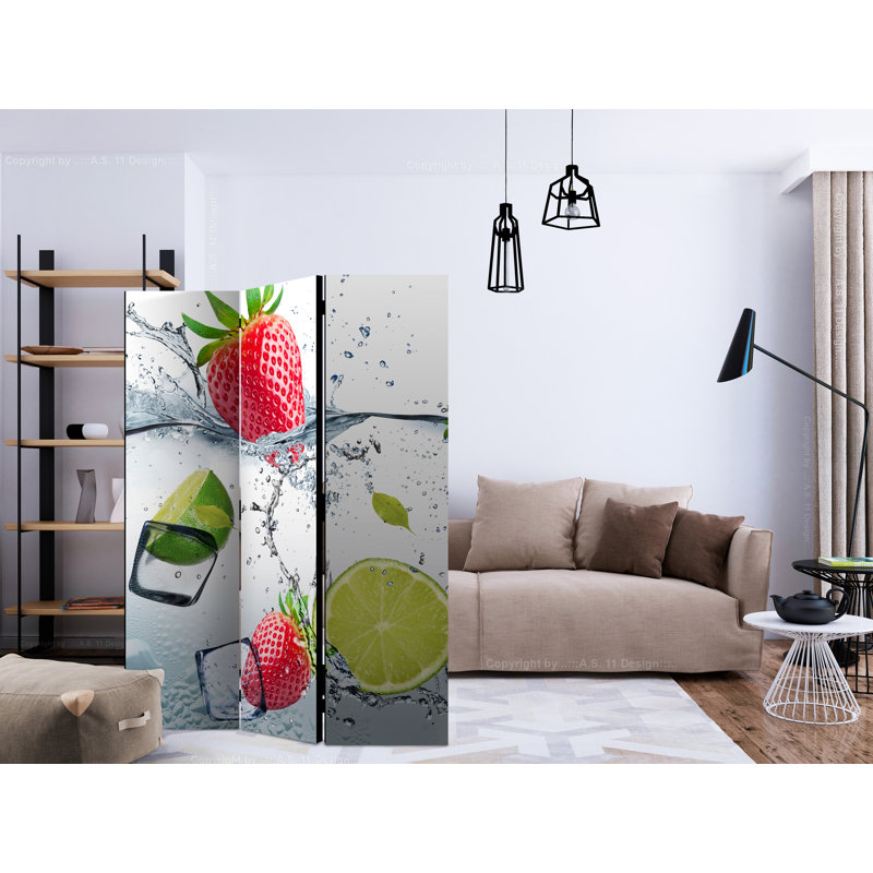 Hansueli 135cm W x 172cm H 3 - Panel Solid Wood Folding Room Divider