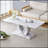 Modern Minimalist Grey Marble Pattern Sticker MDF Rectangular Coffee Table For A Tranquil And Comfortable Home