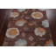 Tapis brun floral en laine touffeté à la main