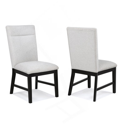 Mobilier de salle à manger 2 pièces en bois gris clair rembourré gris clair