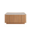 Table basse de 31,5 pouces carrée avec tiroirs de rangement, table basse moderne en bois avec plateau en verre, tables de centre de table de thé pour le bureau de salon, noyer