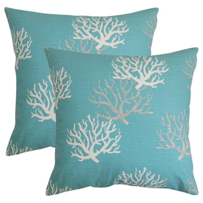 Coastal Cotton Throw Pillow