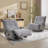 33.1" Wide Modern Comfortable Chenille Swivel and Glider Manual Recliner (Set of 2)-1256589785