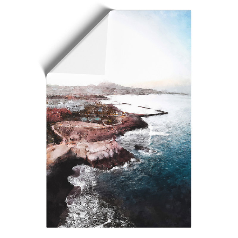 Skyline of Tenerife in Spain Painting - Frameless Print, 42cm H x 30cm W x 0.1cm D