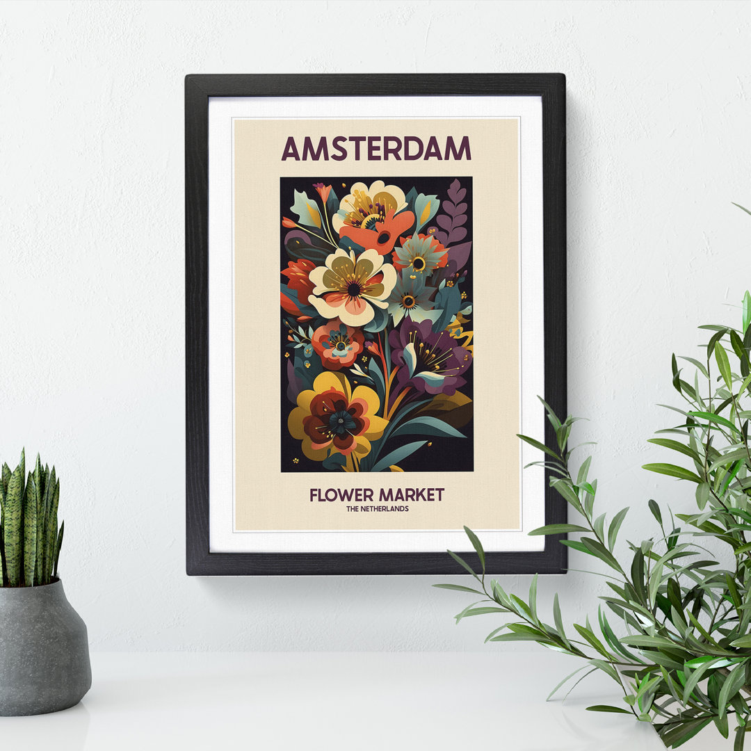 Amsterdam Flower Market Exhibition 15 - Single Picture Frame Print on Wood