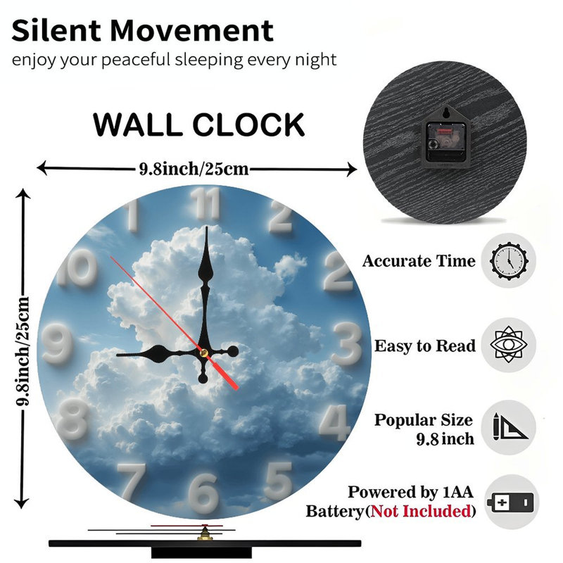 Horloge murale nuage